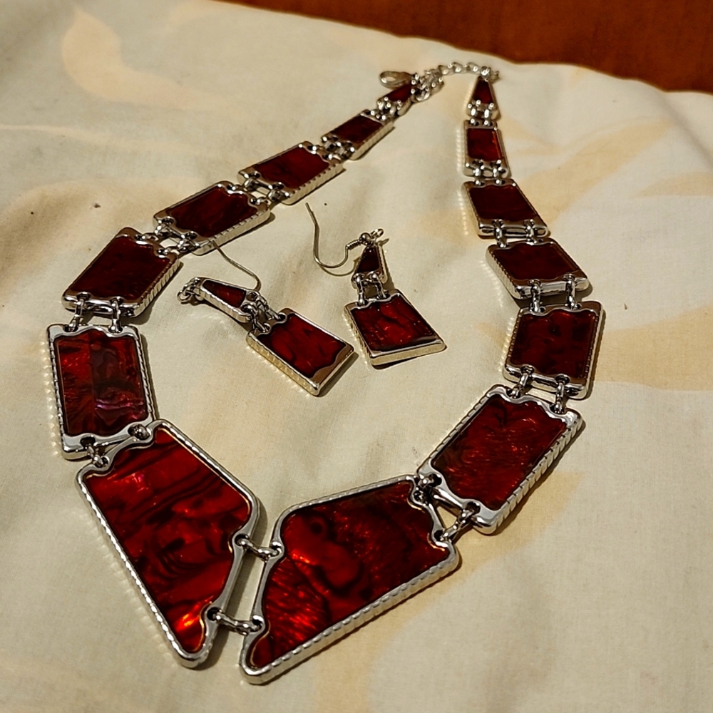Red Abalone necklace set